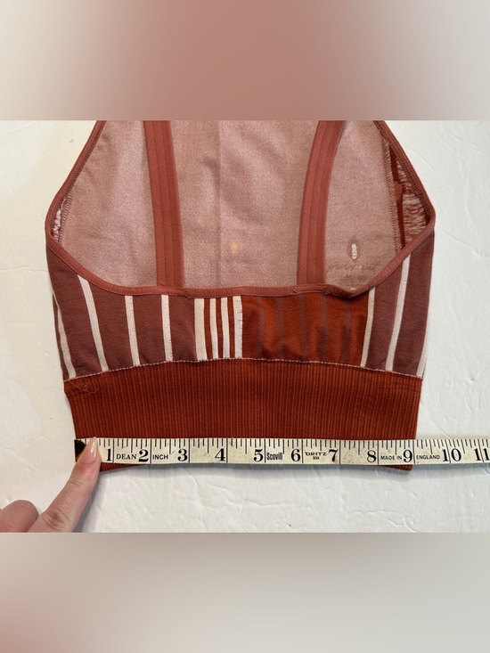 Free People Movement Striped Floral Knit Halter Top in Rust and Cream - Picture 6 of 8